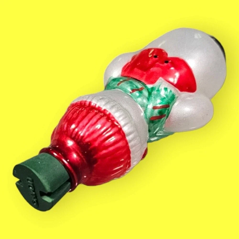 Vintage Avon Glass Light Cover SNOWMAN Miniature Lights Ornament in Original Box